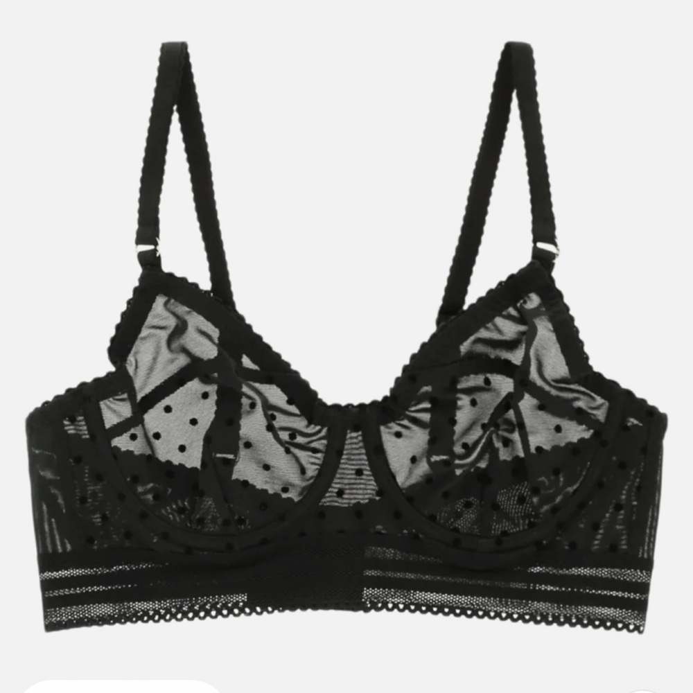 Stella McCartney Black Sheer Lace Bra Size 32C NWT